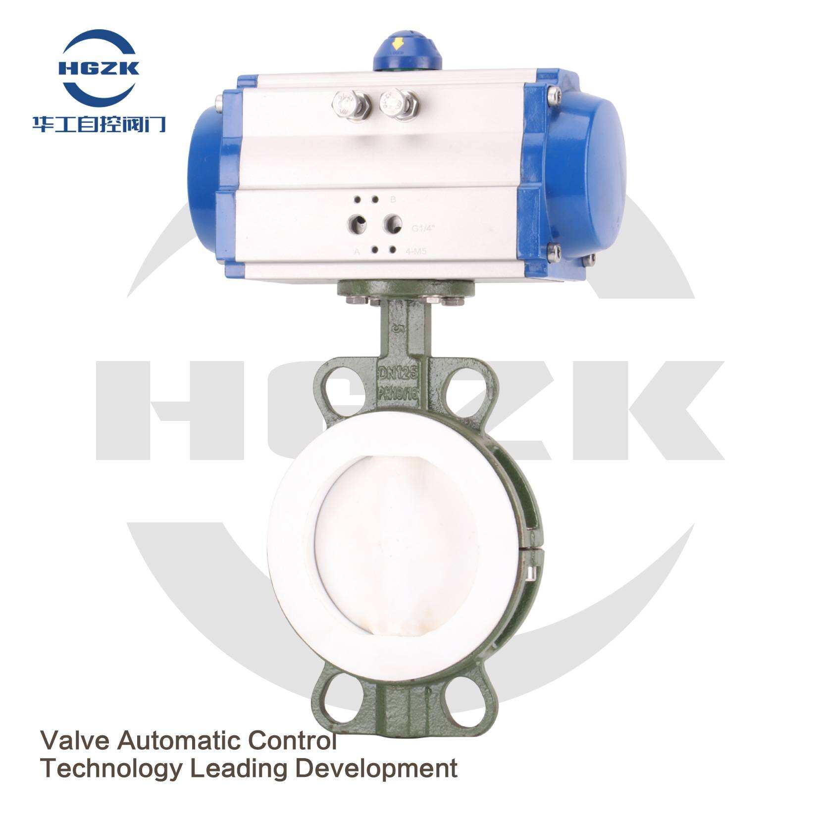 PDV-3QFF Pneumatic Fluorine Lined Butterfly Valve