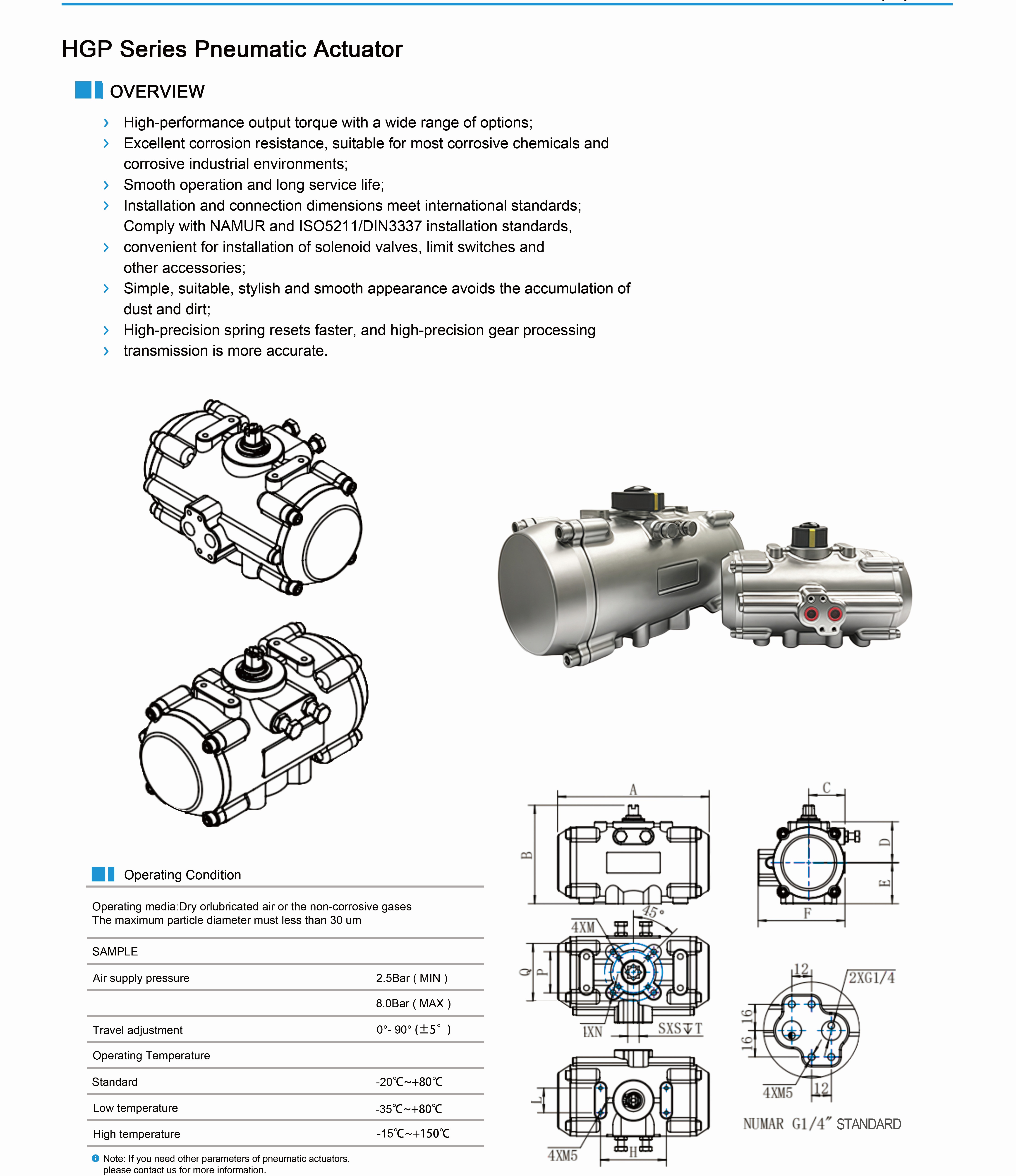 HGP Pneumatic Stainless Steel Actuator
