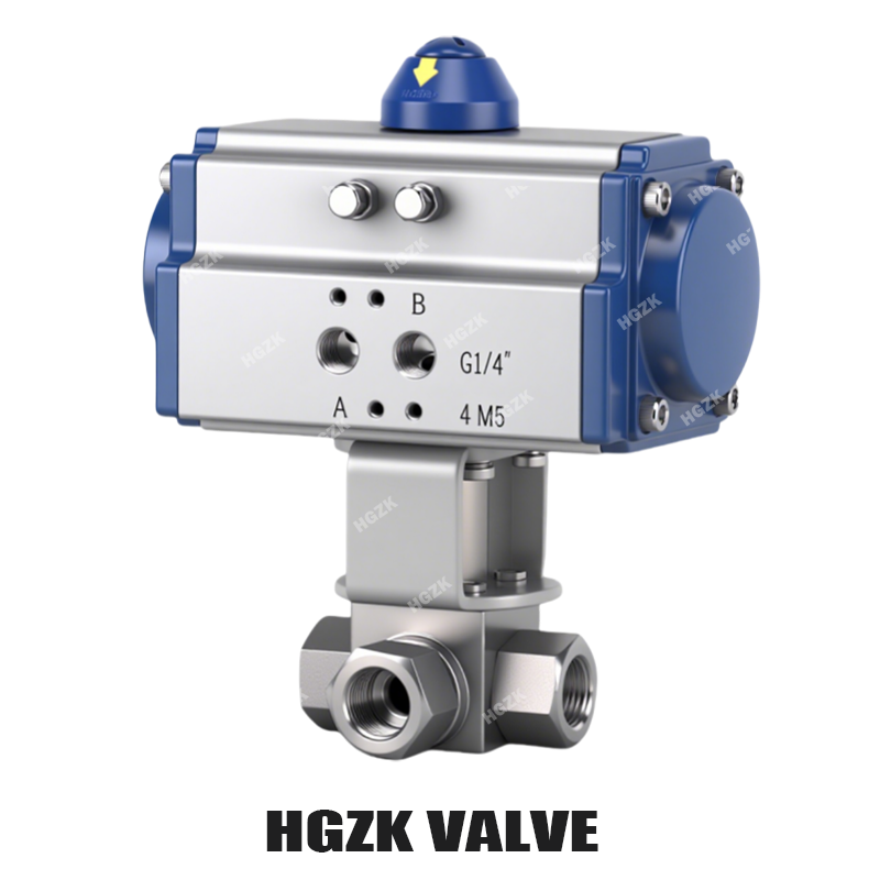 P3QV-1PPL Pneumatic High Pressure Three-Way Internal Threaded Ball Valve