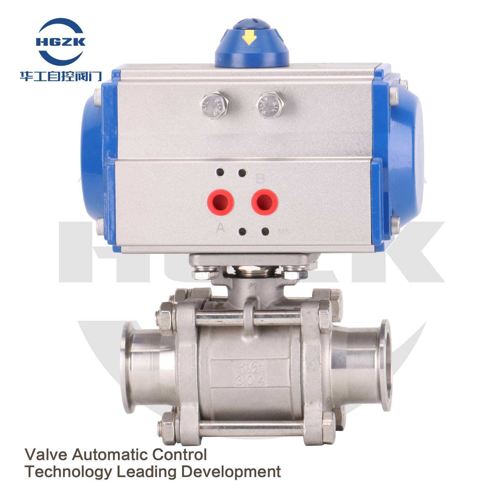 PQV-6PPF Pneumatic Three-piece Quick-install Ball Valve