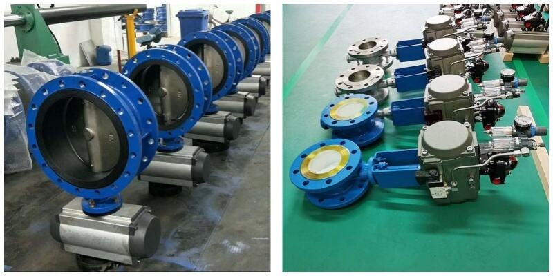 PDV-2PPF Pneumatic Stainless Steel PTFE Flange Butterfly Valve
