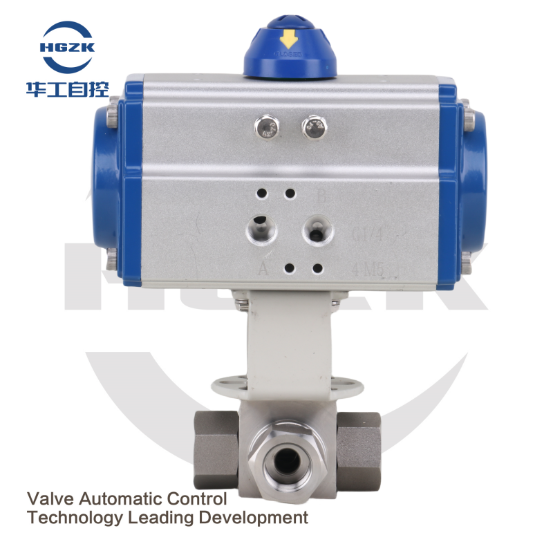 P3QV-1PPL Pneumatic High Pressure Three-Way Internal Threaded Ball Valve