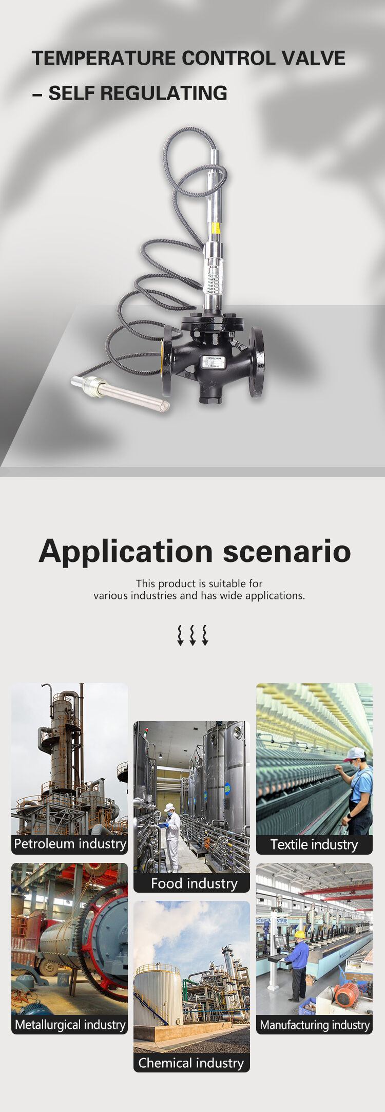 Self-operated Temperature Control Valve Regulating Valve Automatic Water Temperature Flow Constant Temperature Control Valve