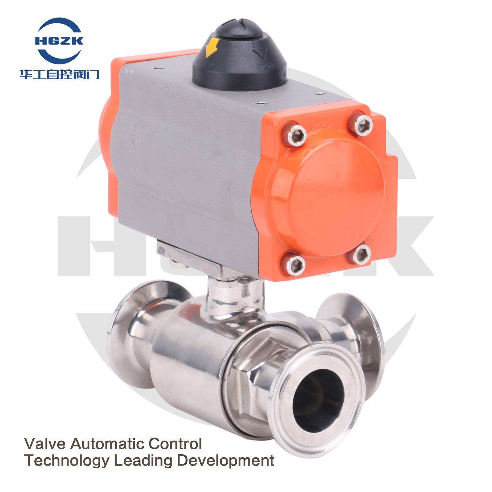 PQV-6PPG Sanitary Stainless Steel Pneumatic Three-Way Ball Valve