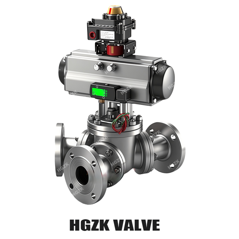 P3QV-2PPF-2 Pneumatic Y-shaped Three-way Ball Valve