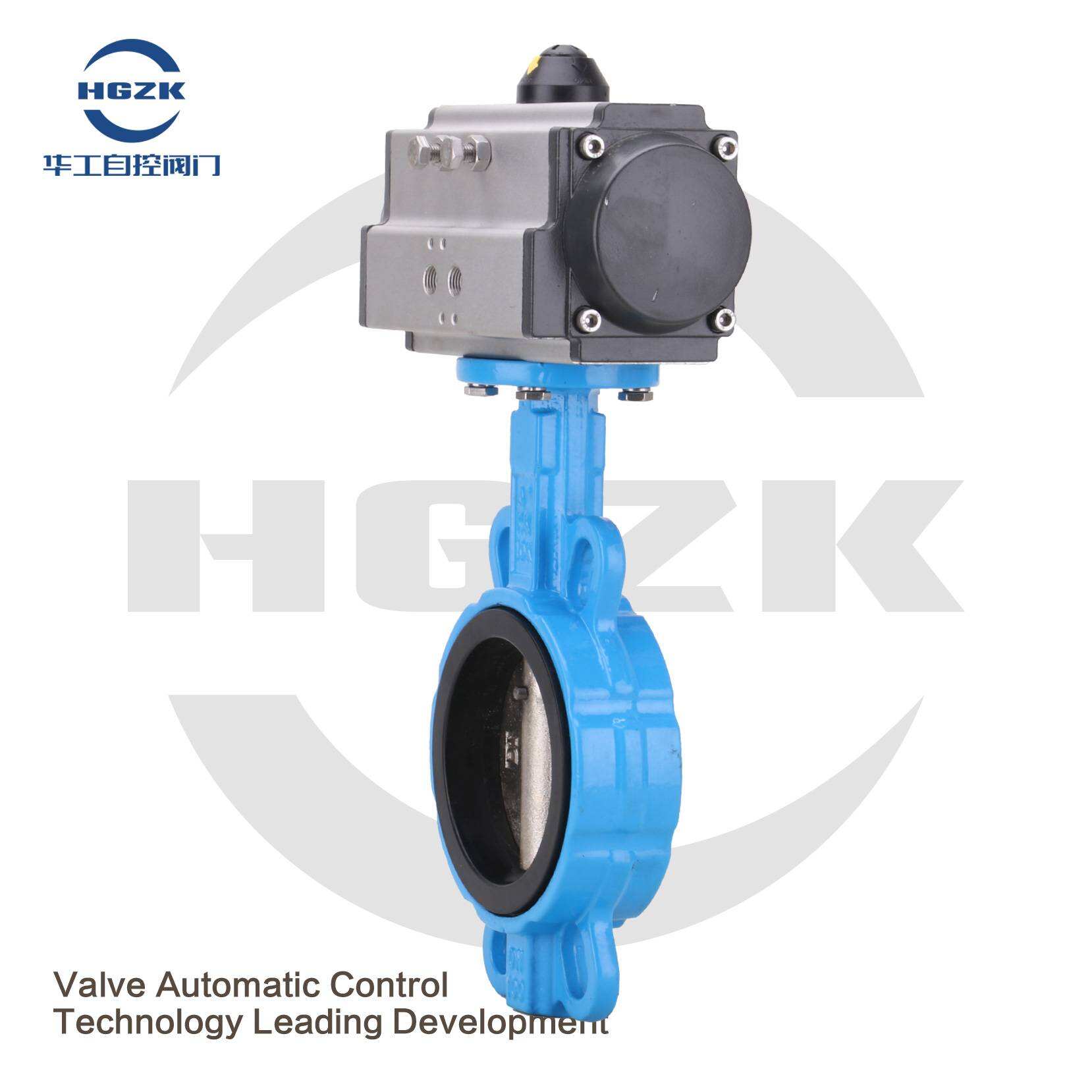 PDV-3QQX Pneumatic Rubber Ductile Plate Wafer Butterfly Valve