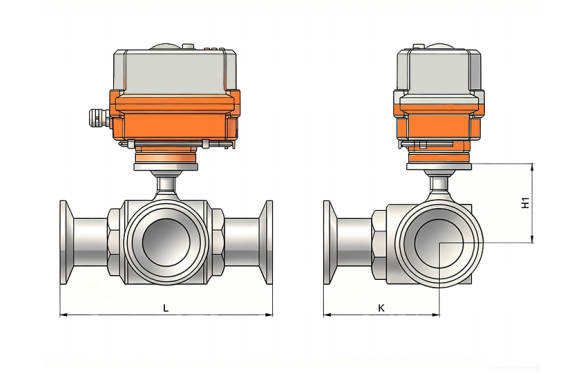 3-Way Clamp-End Ball Valve