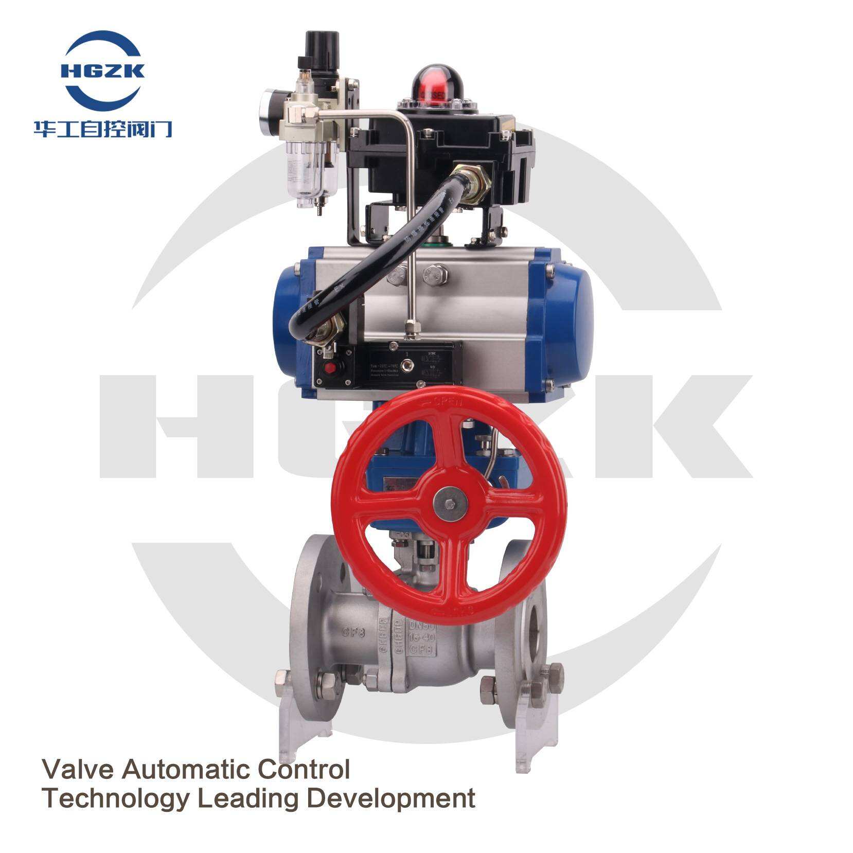 PQV-2PPF-3S Electric Control Air Open Stainless Steel Flange Ball Valve with Handwheel