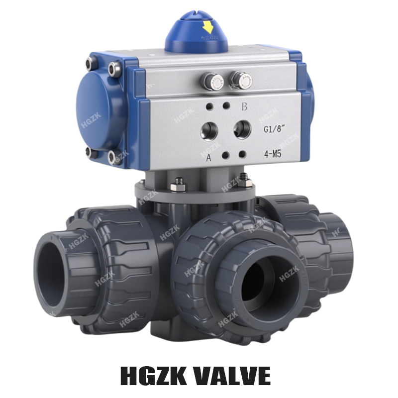 P3QV-8UUX Pneumatic Three-way Plastic Internal Thread Ball Valve