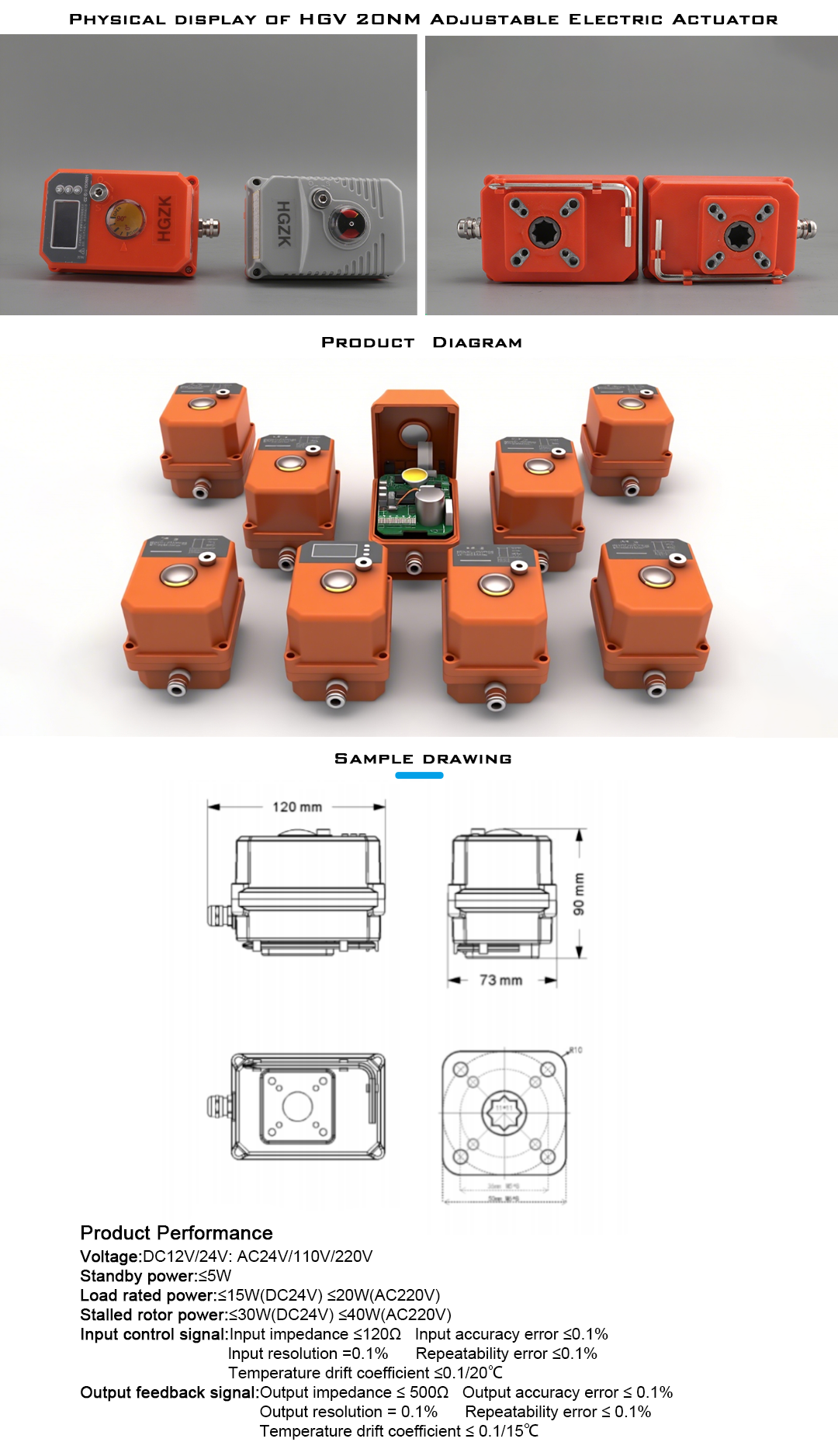 HGV Electric actuator with LCD screen
