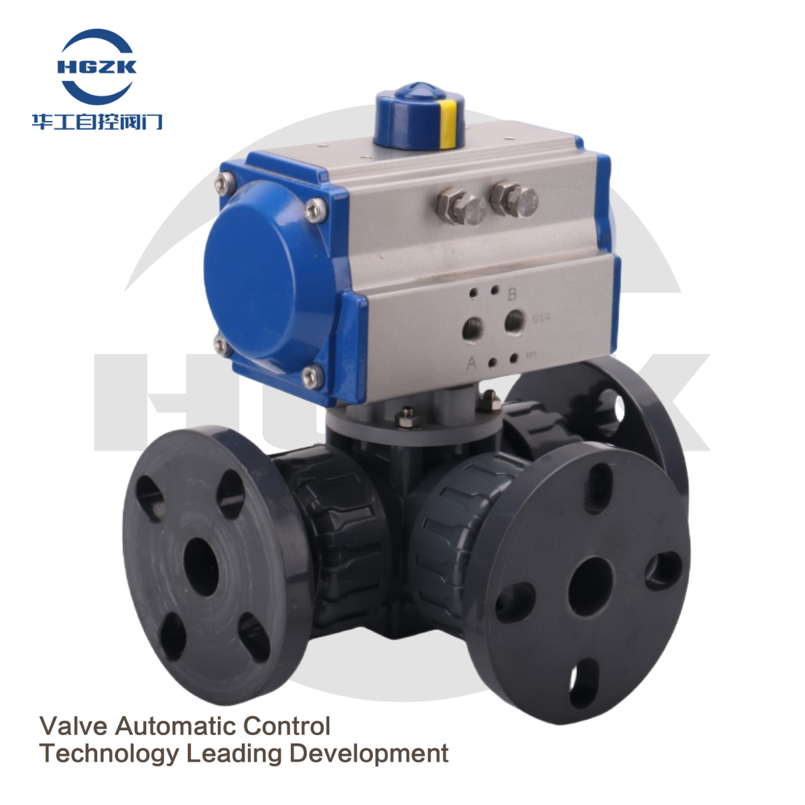 P3QV-2UUX Pneumatic Three-Way Flange Plastic Ball Valve