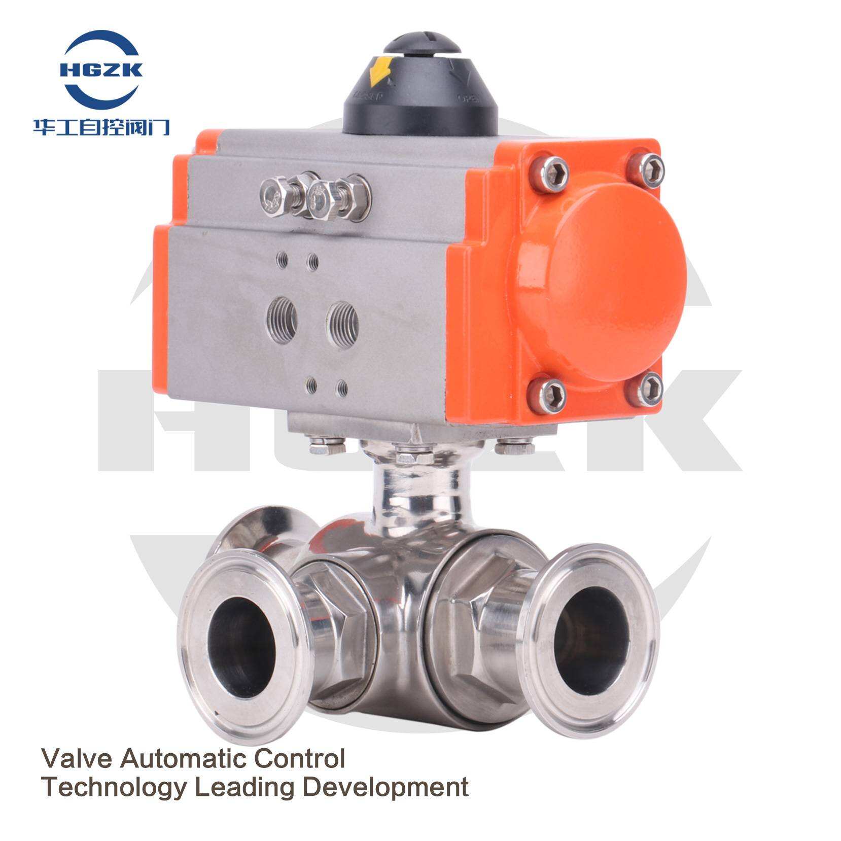PQV-6PPG Sanitary Stainless Steel Pneumatic Three-Way Ball Valve