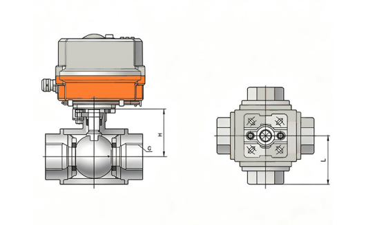 4-Way Threaded Ball Valve