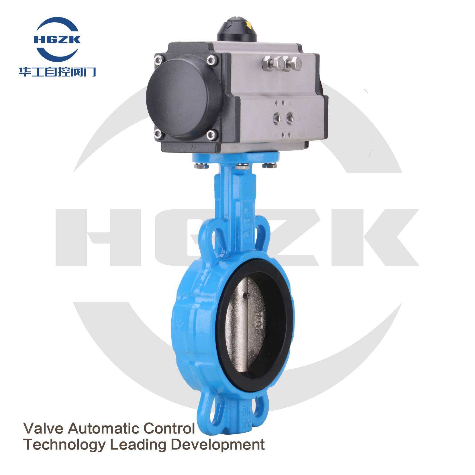 PDV-3QQX Pneumatic Rubber Ductile Plate Wafer Butterfly Valve