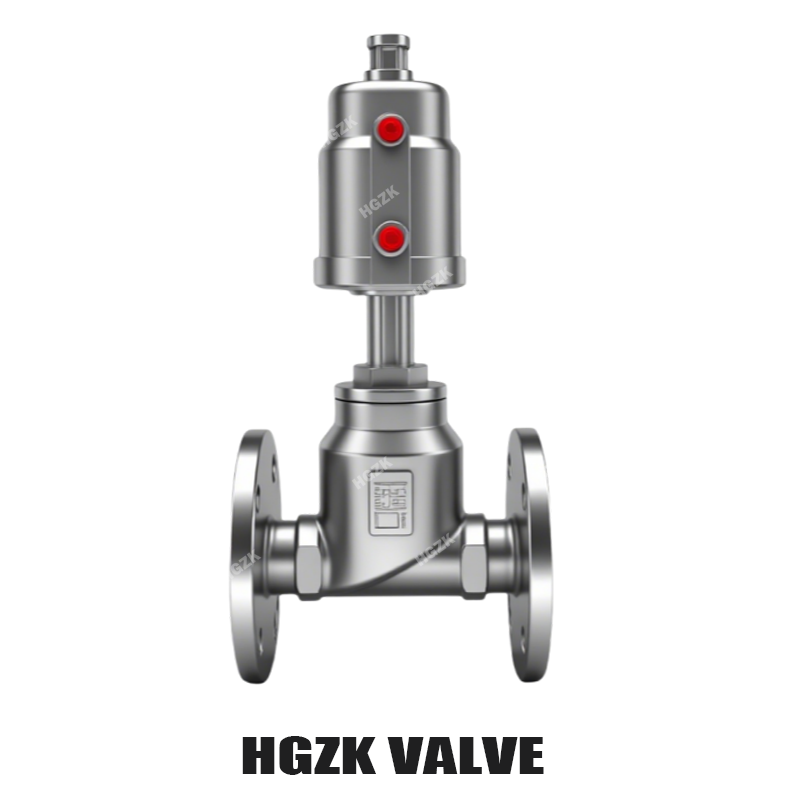 Pneumatic T-shaped Flange Angle Seat Valve All Steel Head