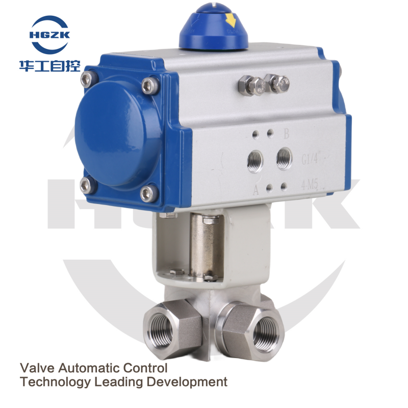 P3QV-1PPL Pneumatic High Pressure Three-Way Internal Threaded Ball Valve