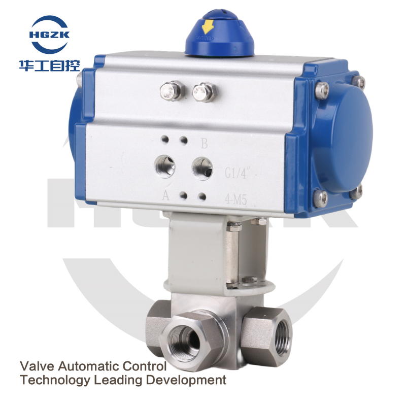 P3QV-1PPL Pneumatic High Pressure Three-Way Internal Threaded Ball Valve