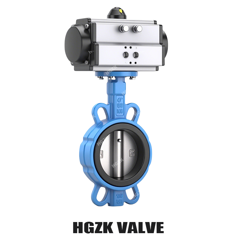 PDV-3QQX Pneumatic Rubber Ductile Plate Wafer Butterfly Valve