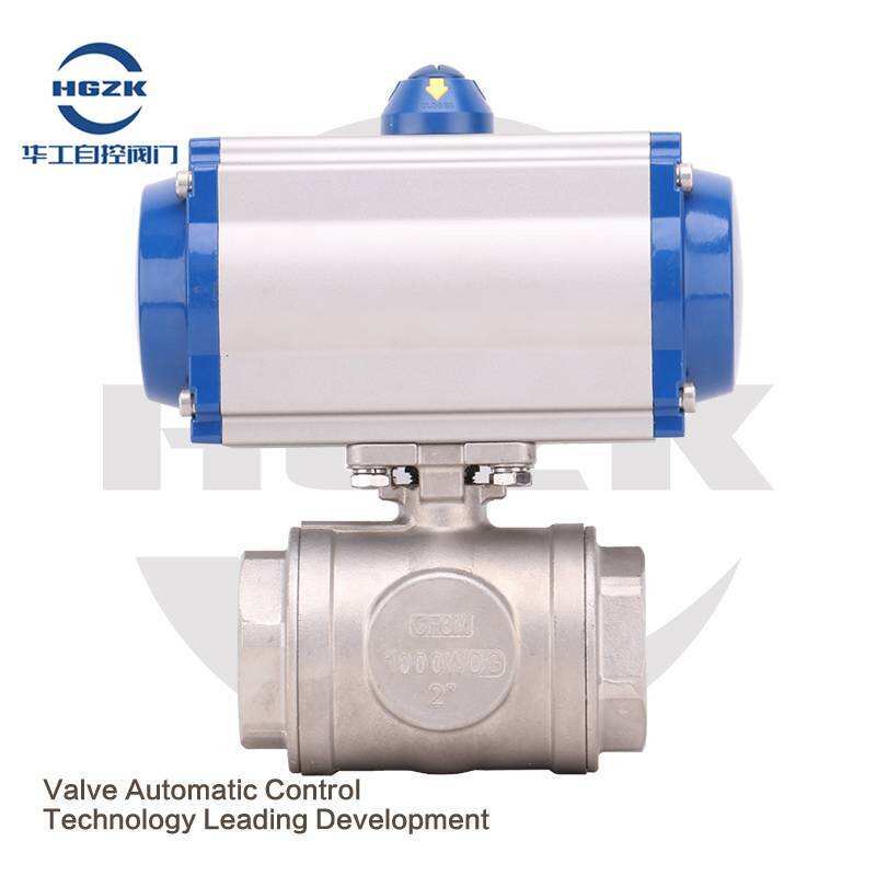 P3QV-1PPF Pneumatic Threaded Three-way Ball Valve