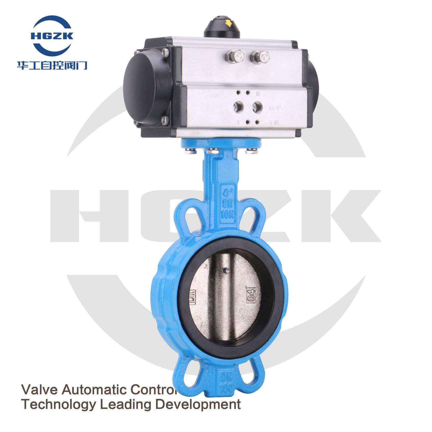 PDV-3QQX Pneumatic Rubber Ductile Plate Wafer Butterfly Valve