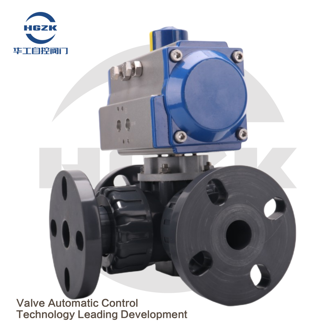 P3QV-2UUX Pneumatic Three-Way Flange Plastic Ball Valve