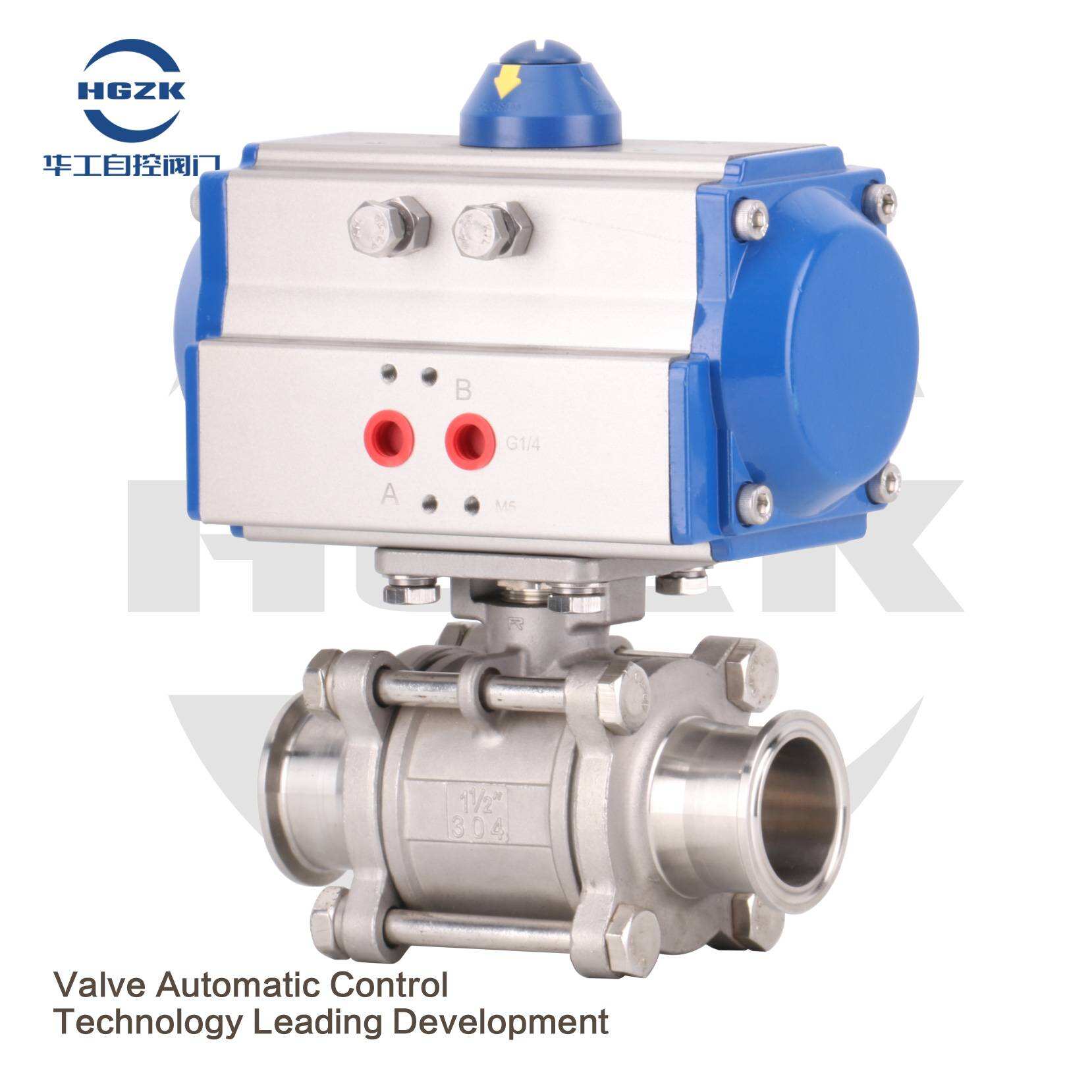 PQV-6PPF Pneumatic Three-piece Quick-install Ball Valve