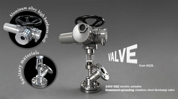 Electric Actuated Rising Stem Tank Discharge Ball Valve, 304 Stainless Steel, for Powder and Liquid
