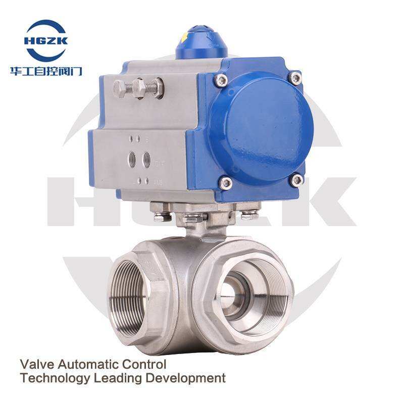 P3QV-1PPF Pneumatic Threaded Three-way Ball Valve