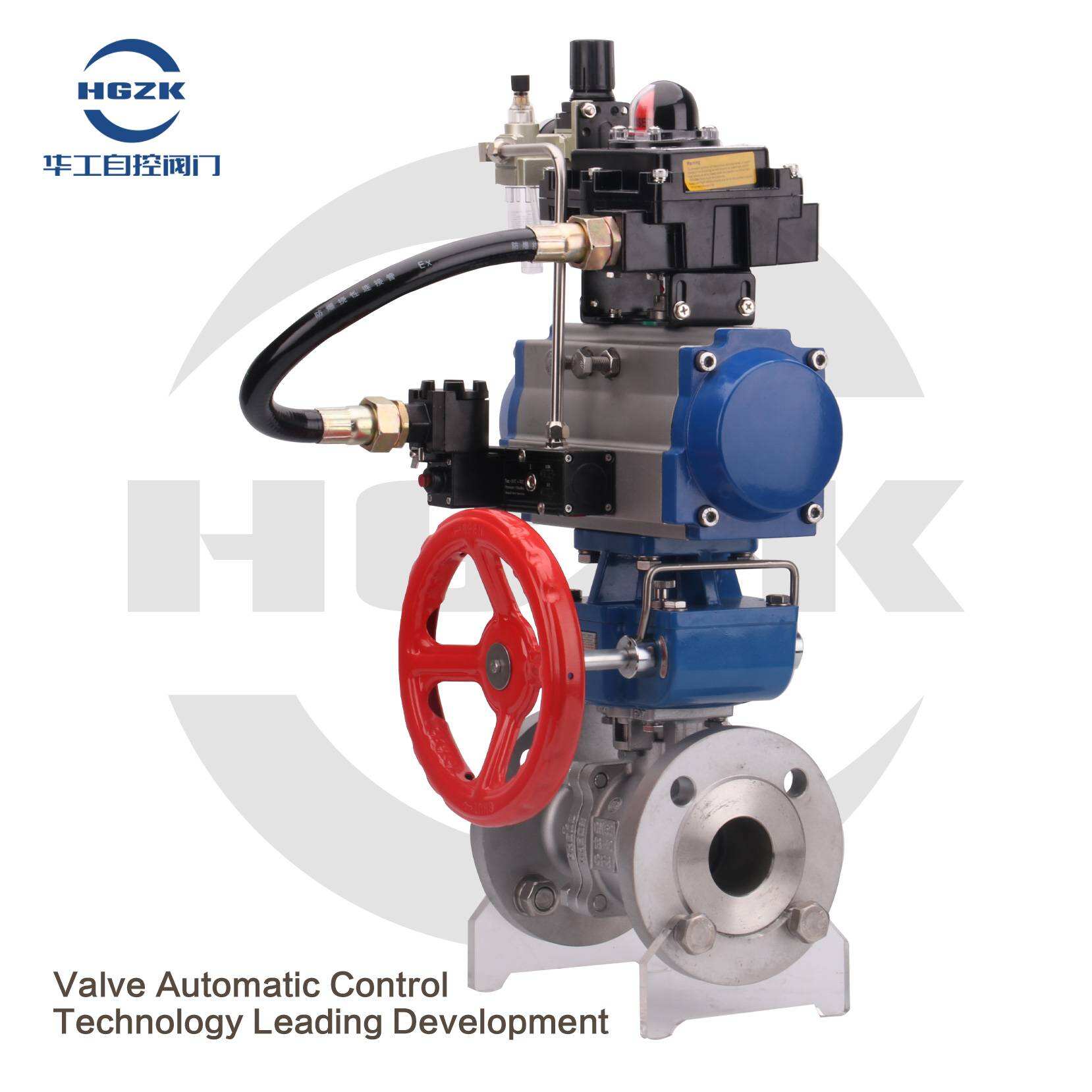 PQV-2PPF-3S Electric Control Air Open Stainless Steel Flange Ball Valve with Handwheel