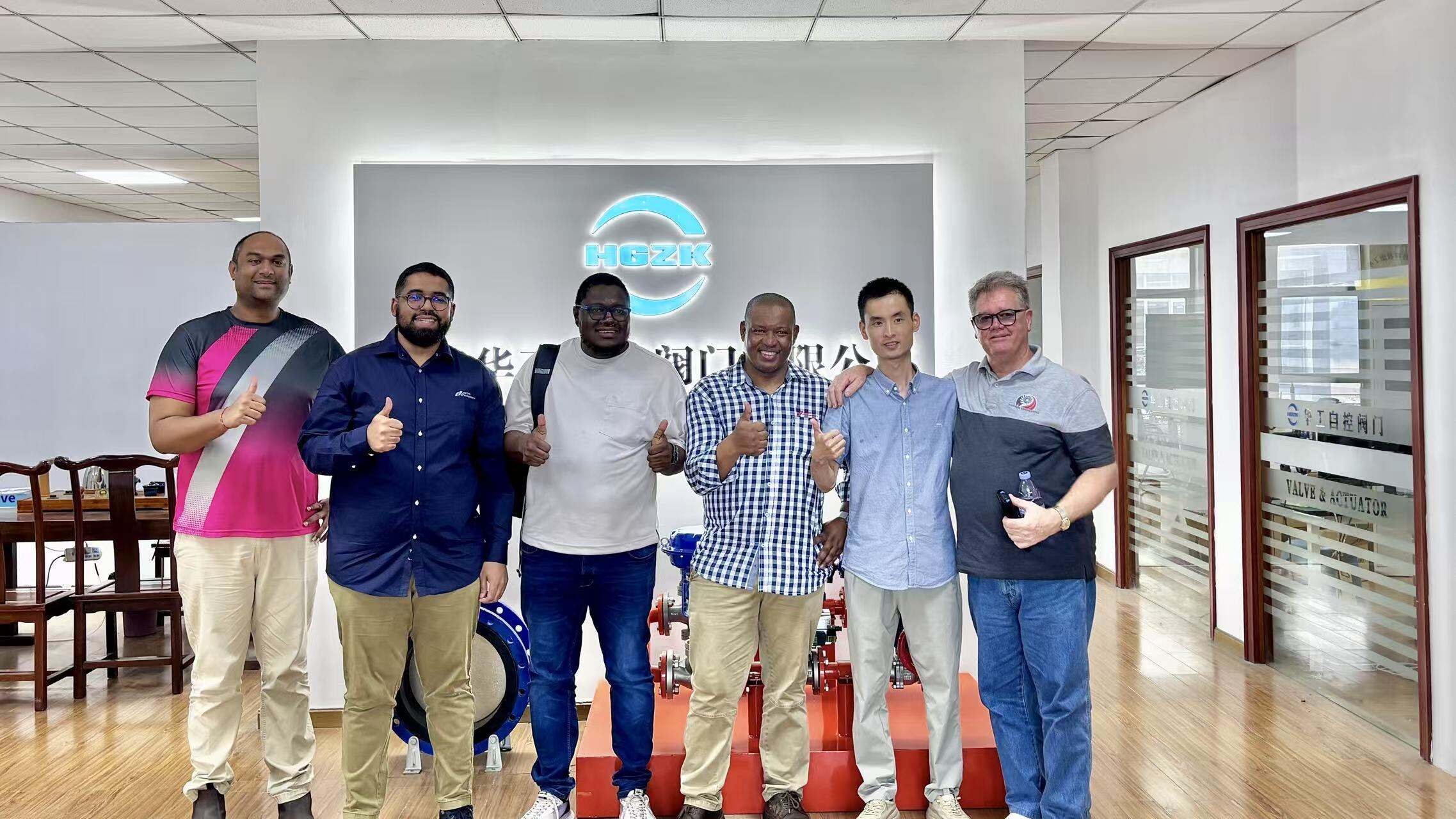 International Customers Visit Jiangsu Huagong Automation Valve for Factory Tour and Technical Exchange
